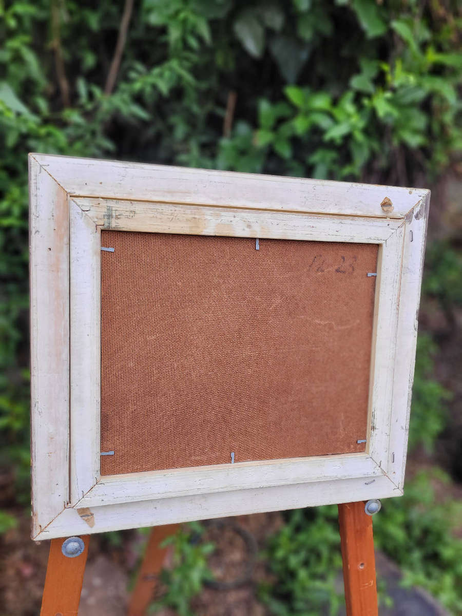 J PARKER SIGNED Old Thick-Oil Painting-As Pictured (29.5x24)cm