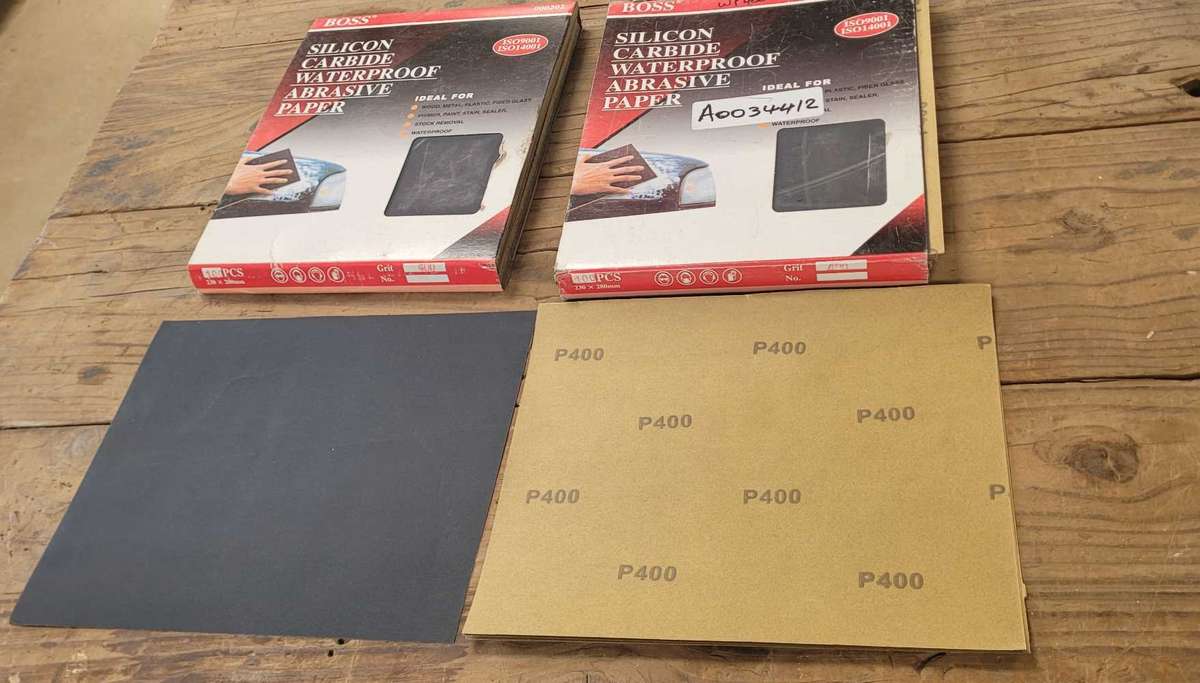 400 Grit WATERPROOF Fine Sanding Paper (Bid per piece - NOT THE WHOLE PACKET)
