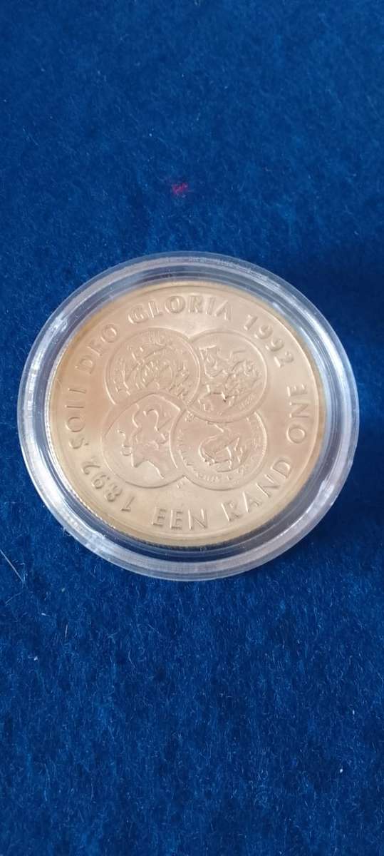 1992 SILVER PROTEA R1  COINAGE PROOF COIN IN CAPSULE