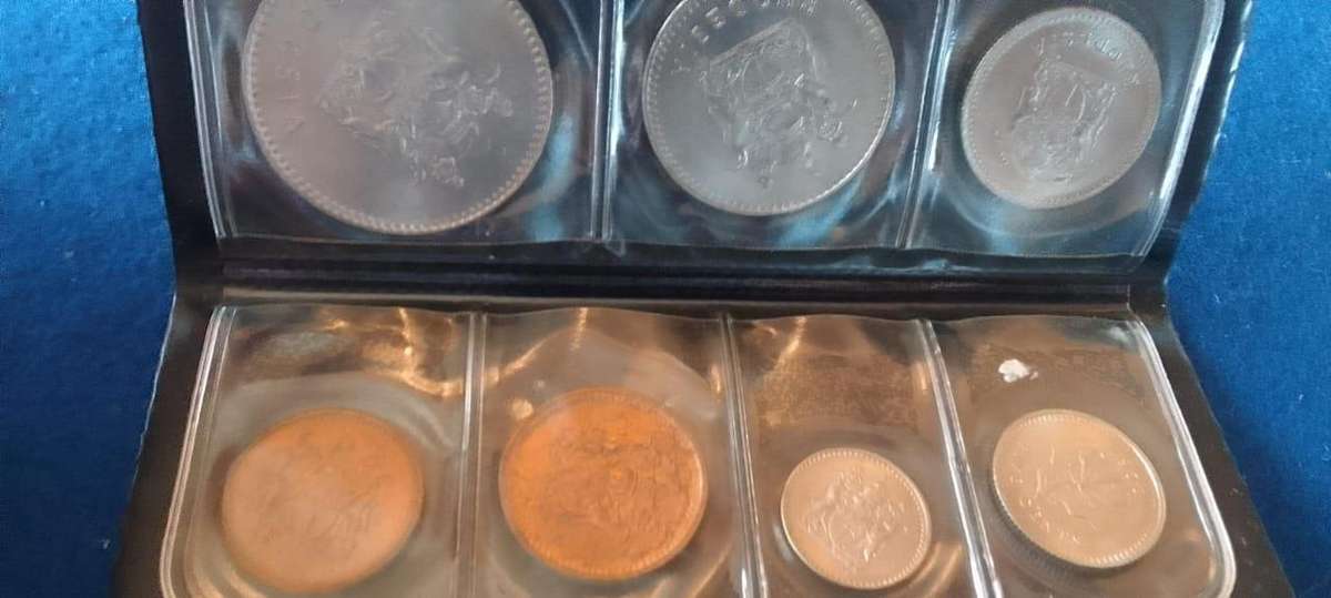 COINS OF RHODESIA SET - IN LEATHER POUCH - 1970`S