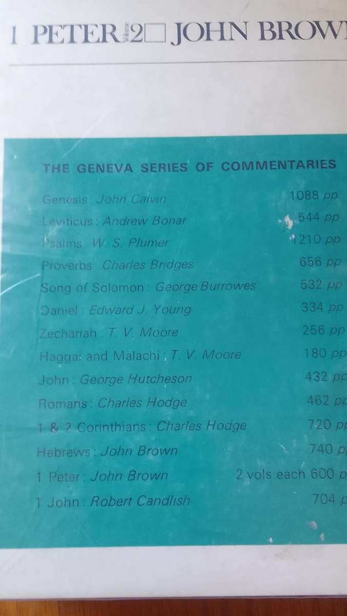 Book: 1 Peter Volume 2 - The Geneva Series of commentaries - John Brown