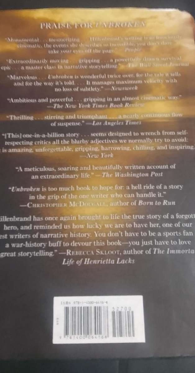 Book: UNBROKEN - Laura Hillenbrand - A World war II story of survival, Resilience and redemption