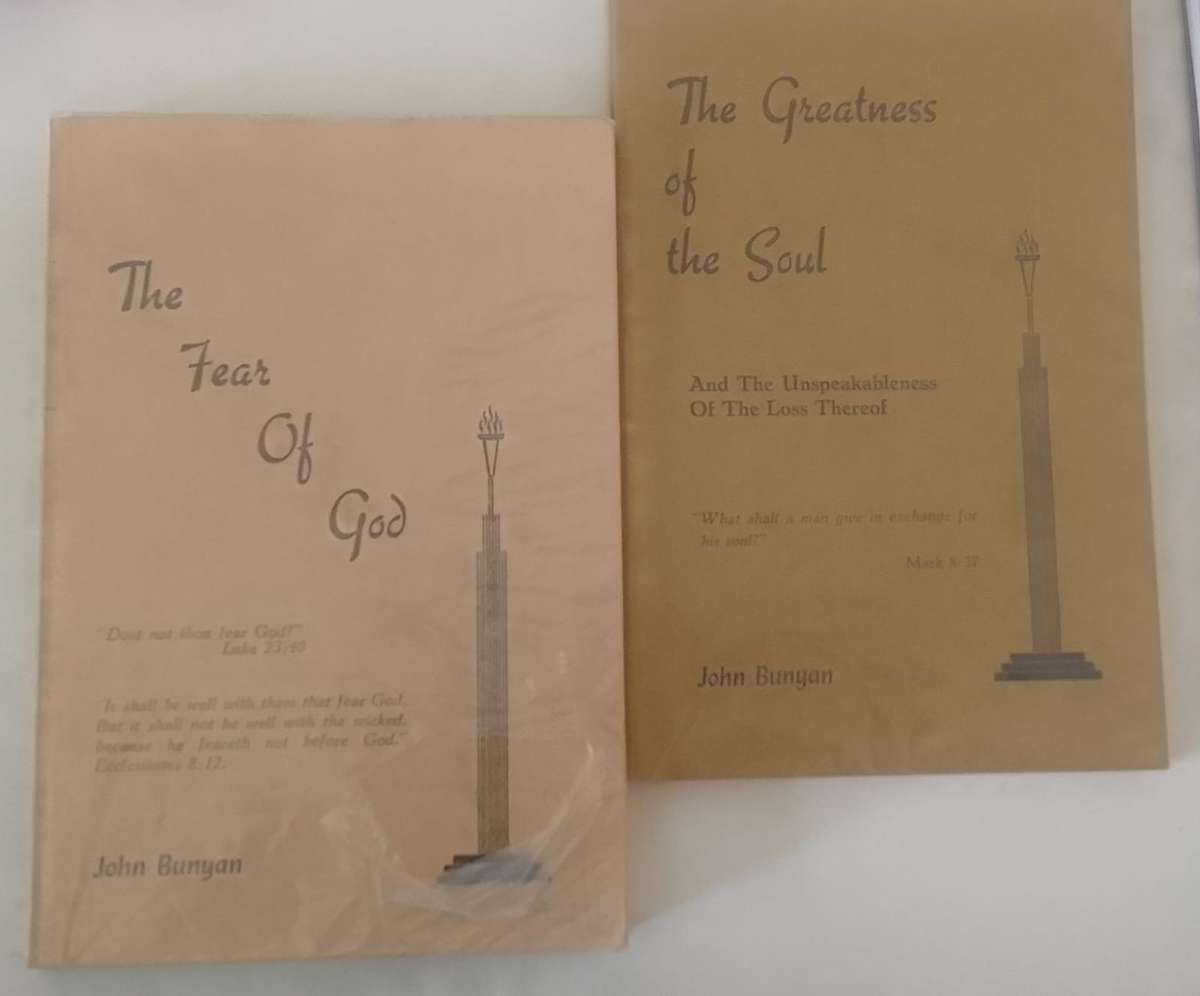 Book: John Bunyan - TWO Books : The Greatness of the Soul & The Fear of God