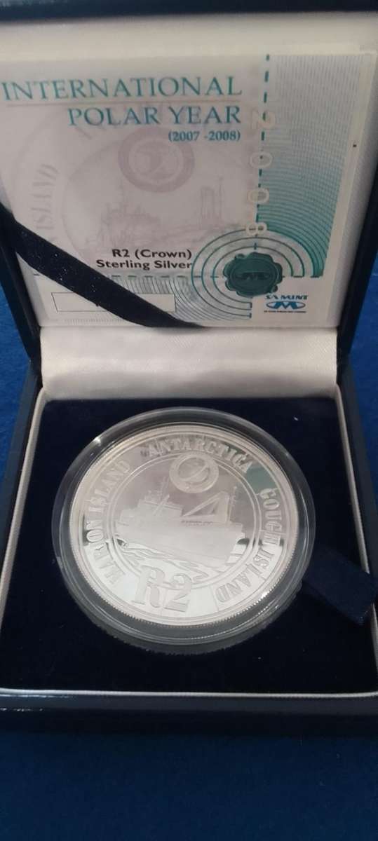 2008  SILVER R2 POLAR YEAR PROOF COIN IN SA MINT BOX + CERT