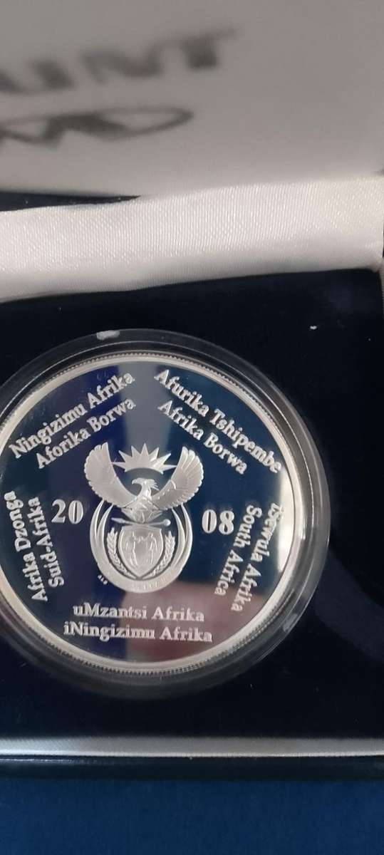 2008  SILVER R2 POLAR YEAR PROOF COIN IN SA MINT BOX + CERT