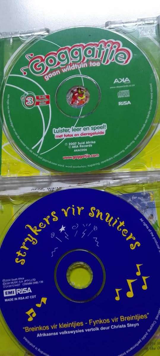 Cd's vir kinders x  5 - (Afrikaanse versameling) Jan de Wet / Anna Rudolph / goggatjie