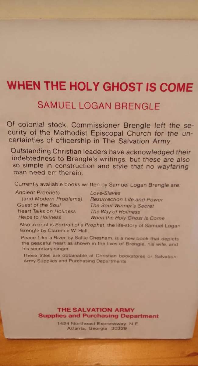 Book:  When the Holy Ghost is come - col. Brengle