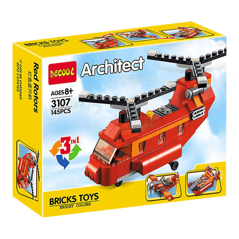 Decool 3107 Architect Building Blocks - 145pcs -  3 in 1
