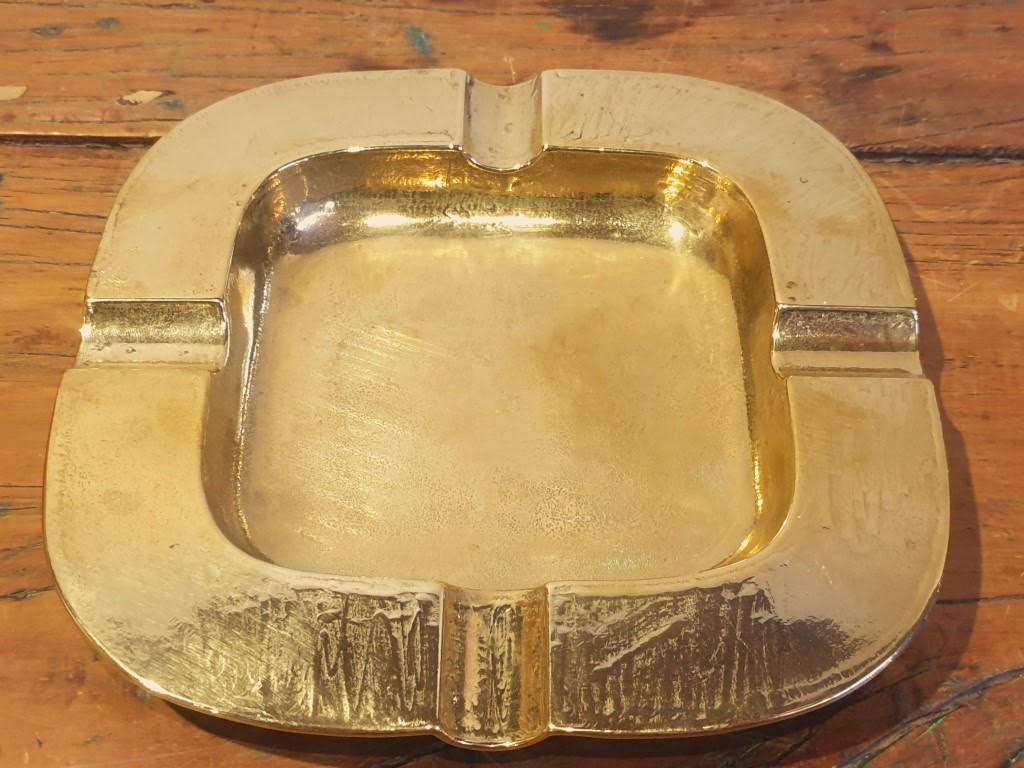 Nice Large Brass very heavy square ashtray
