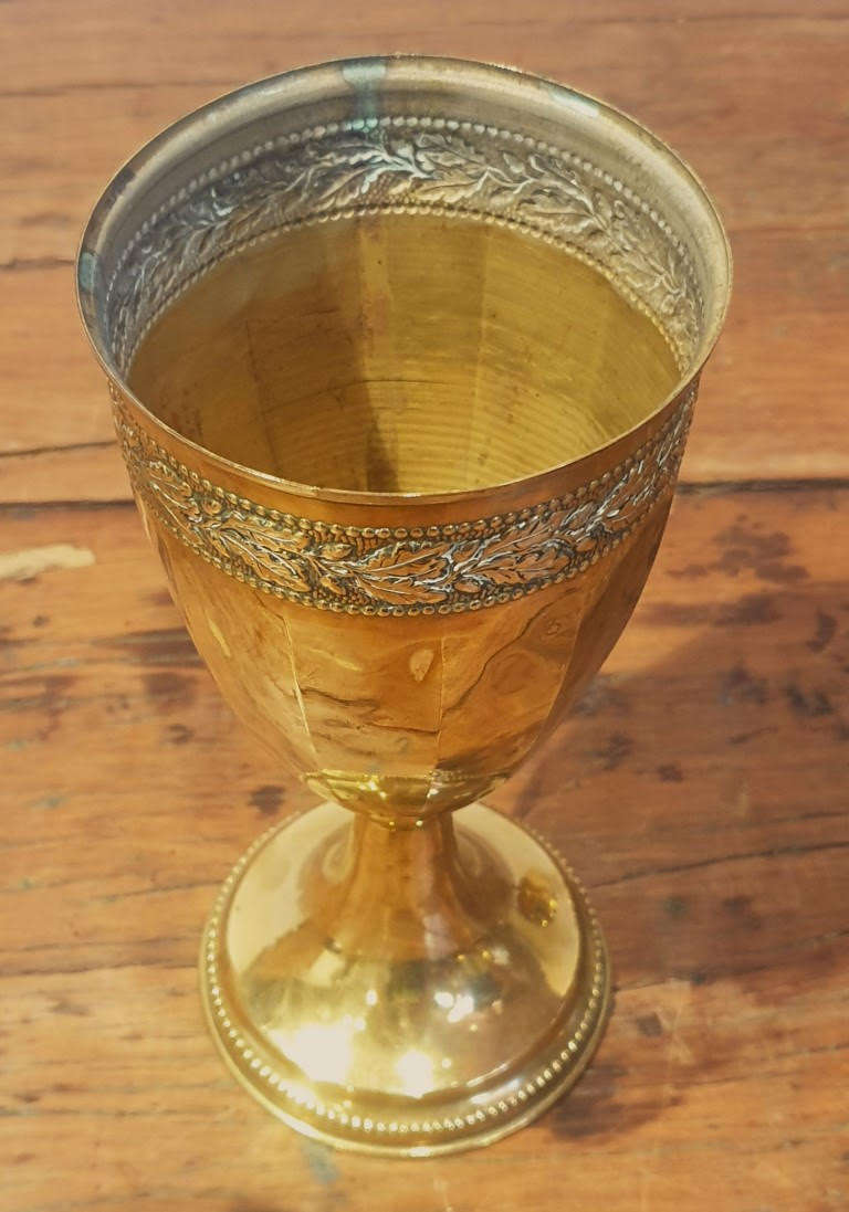 Lovely large Brass chalice / goblet heavy