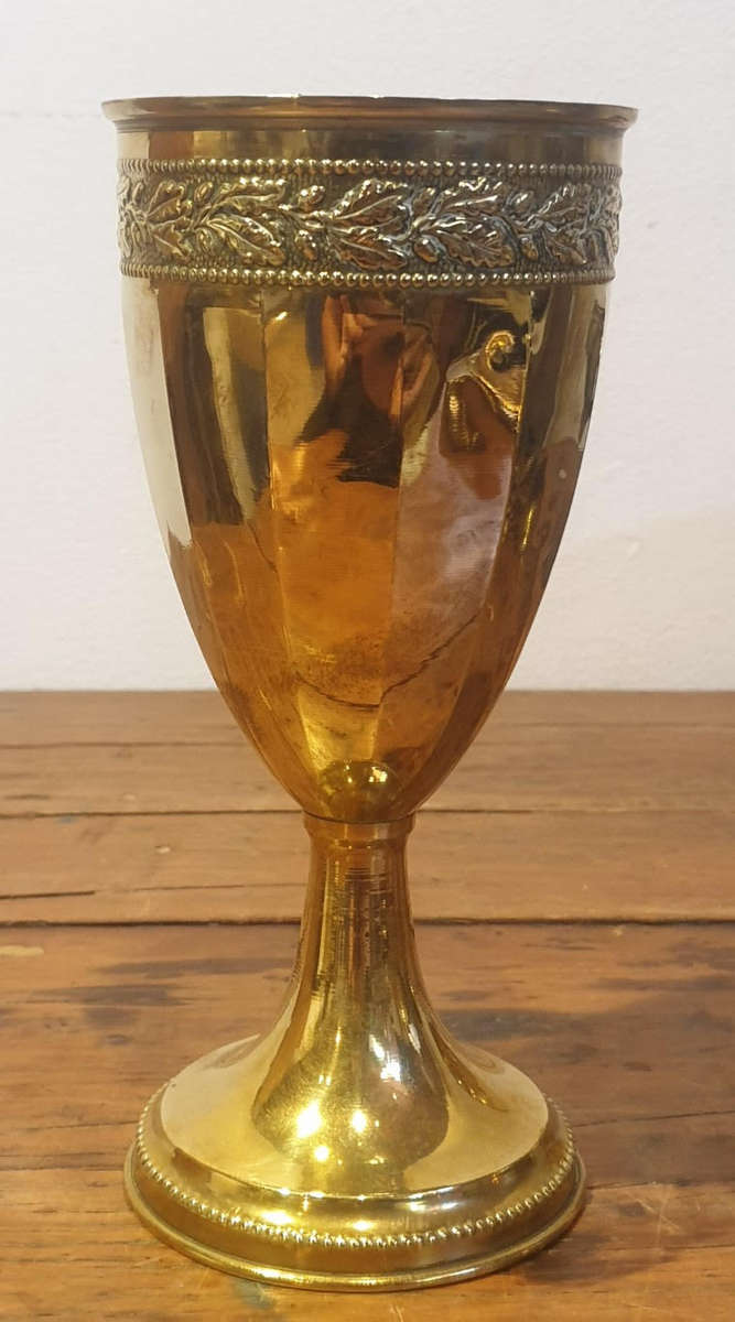 Lovely large Brass chalice / goblet heavy