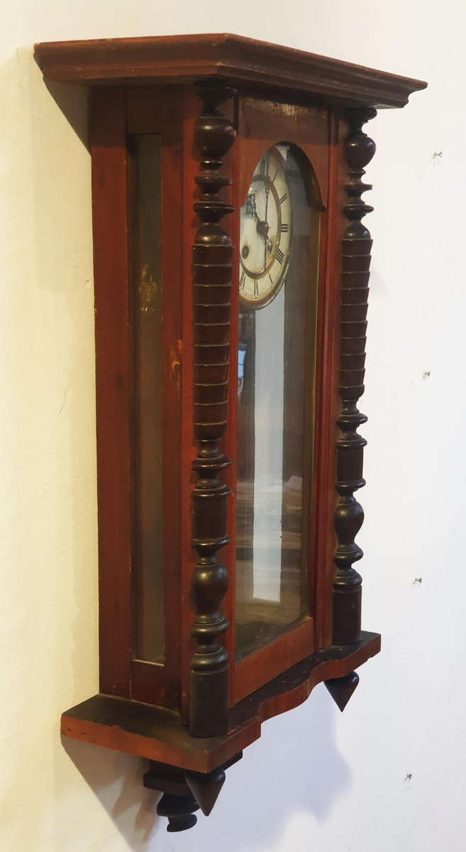 A stunning Late 19th - Early 20th German Century Walnut and Veneer Cased Wall clock