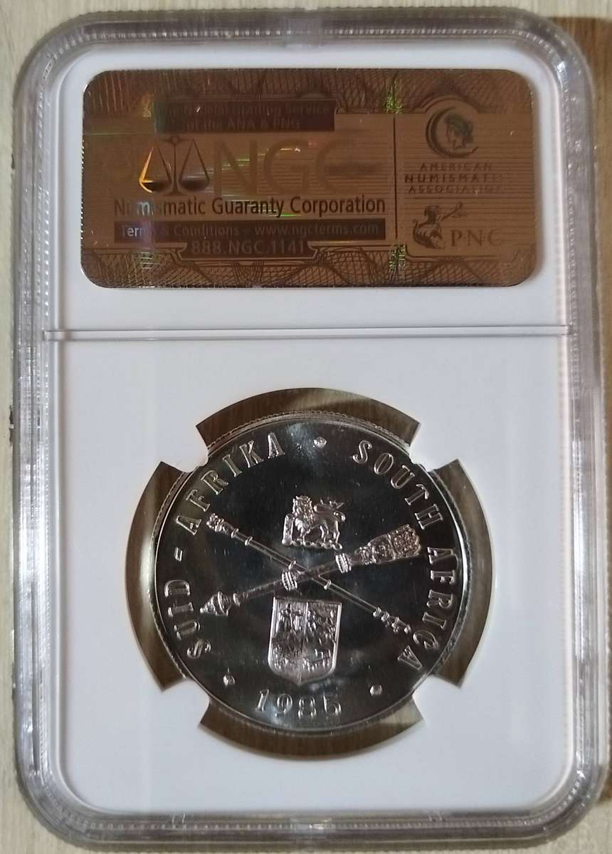 SA 1985 PARLIAMENT ANNIVERSARY SILVER R1 NGC GRADED MS 65
