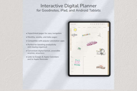 2025 Digital Planner For Goodnotes, Ipad and Android Tablets - 944 Pages - Digital File - Pink