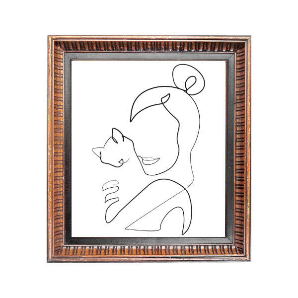 Minimalist Wall Art Decor - 30x40cm Minimalist Line Drawing Wall Art Decor Print with Random Frame