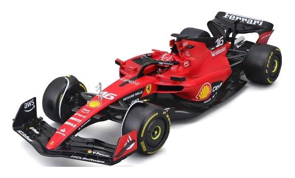 Burago 26809 Formula 1 F1 Ferrari SF 23 SF23 No 16 Le Clerc with figurine