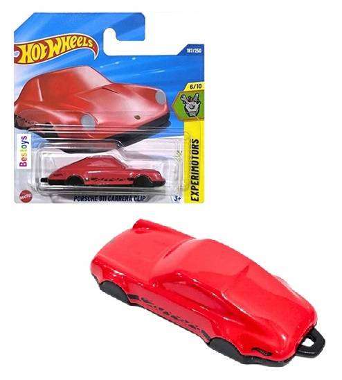 Hot Wheels 2025 187/250 Porsche 911 Carrera Clip Keyring Experimotors