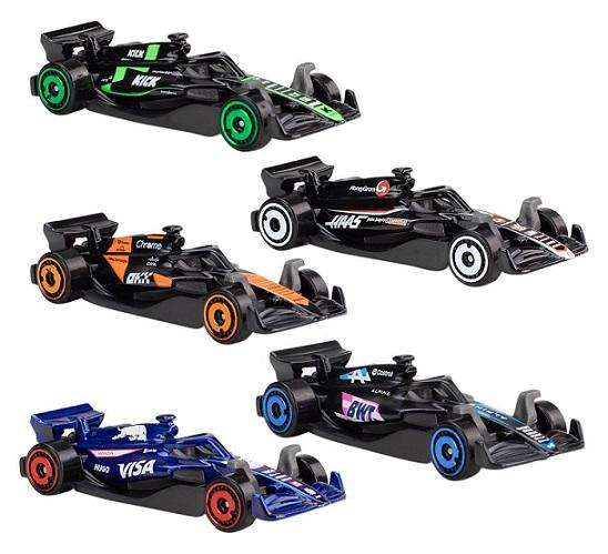 Hot Wheels 5 pk F 1 F1 Formula 1 McLaren Alpine Visa Red Bull Kick Haas