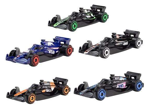 Hot Wheels 5 pk F 1 F1 Formula 1 McLaren Alpine Visa Red Bull Kick Haas