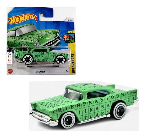 Hotwheels Hot Wheels Diecast Model Car 2024 121/250 Chevy Chevrolet 1957 Art Cars 1/64 scale