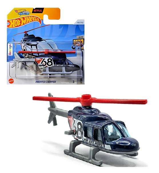 Hotwheels Hot Wheels 2024 148/250 Propper Chopper Helicopter No 68 Metro Netflix Let's Race