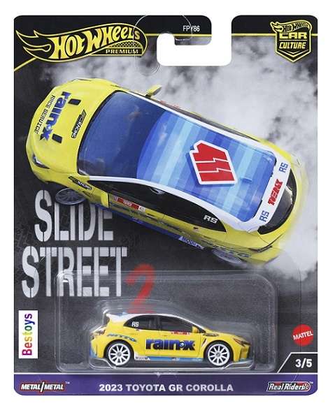 Hot Wheels Hotwheels Car Culture Slide Street 2 Toyota GR Corolla 2023 "Rain-X" 1/64 scale