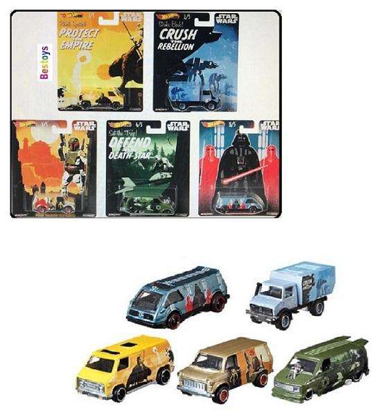 Hot Wheels Set Pop Culture Star Wars Movie Film TV Ford Chevy Unimog Super Van Astro Van XGW