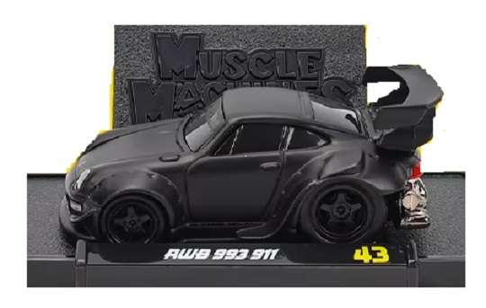 Maisto Muscle Machines Diecast Model Car RWB 993 911 Blackout 1/64 scale