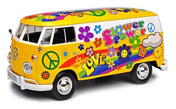 Motormax Motor Max 79575 VW Volkswagen Kombi T 1 T1 Panelvan Delivery Van "Flower Power" 1/24 scale