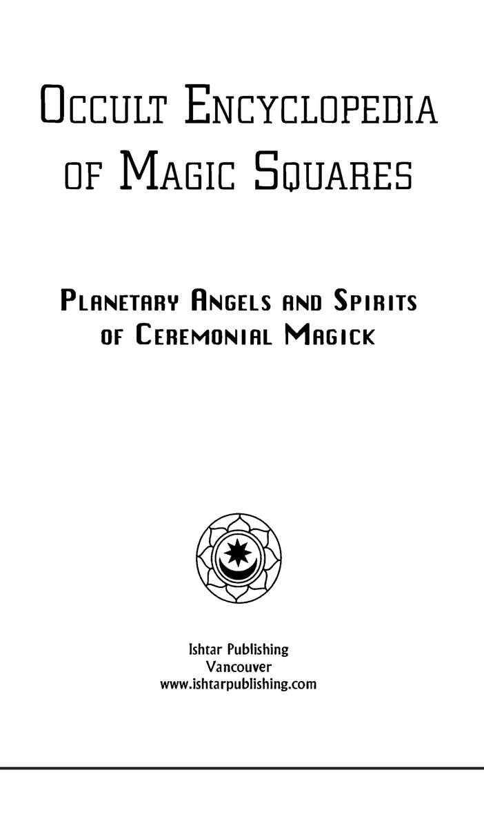 The Occult Encyclopedia of Magic Squares PDF EBOOK