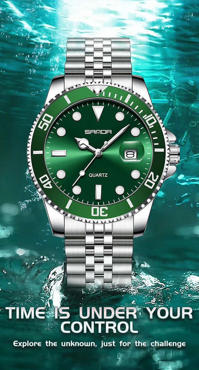 SDA Quartz Watch Calendar Watch Men's Waterproof High-End (Rolex Homage)