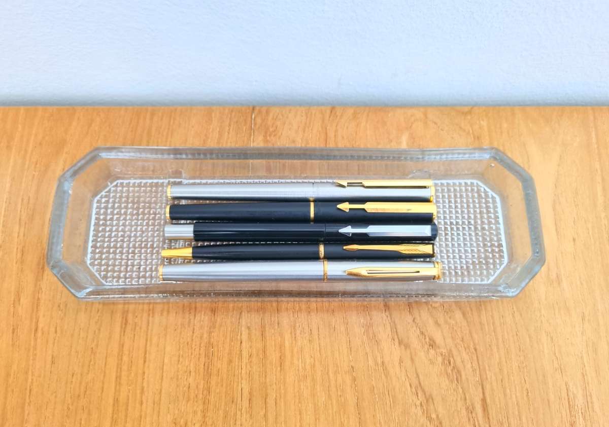 Vintage Glass Desktop Pen Holder