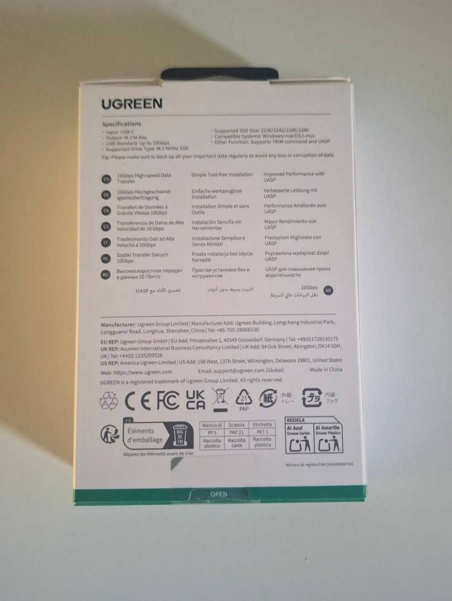 UGREEN M.2 NVME SSD Enclosure (10Gbps)