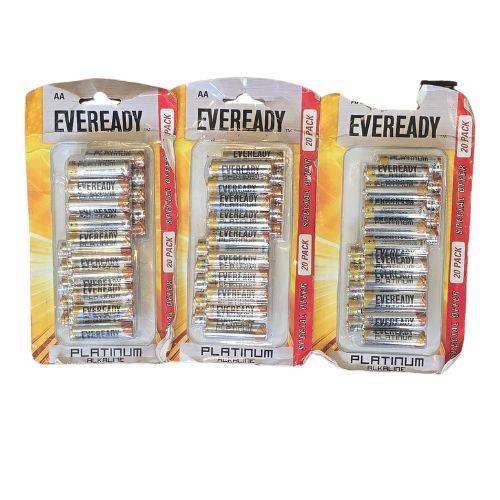 EXPIRED Eveready Platinum AA Batteries 60 Batteries