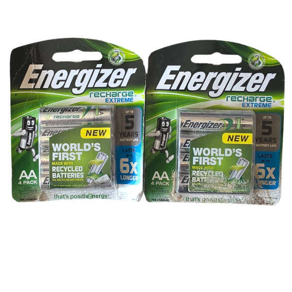 Energizer Recharge Extreme AA Batteries Bundle - 8 Batteries Total