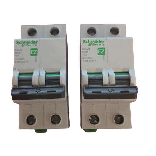 Bundle: 2 × Schneider Easy9 10AMP Double Pole Circuit Breakers Brand New
