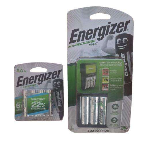 Energizer Recharge Combo  Charger + AA Rechargeable Batteries (4-Pack) + AA Rechargeable Batteries