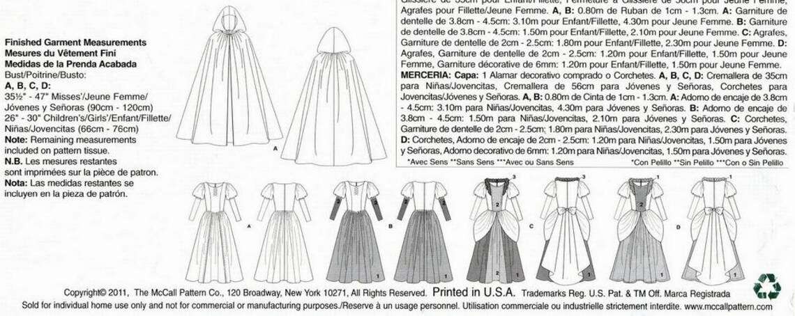McCalls Costumes MP255 (Sml-Med-Lrg-Xlg) - Princess Dresses for Girls - Sewing Pattern