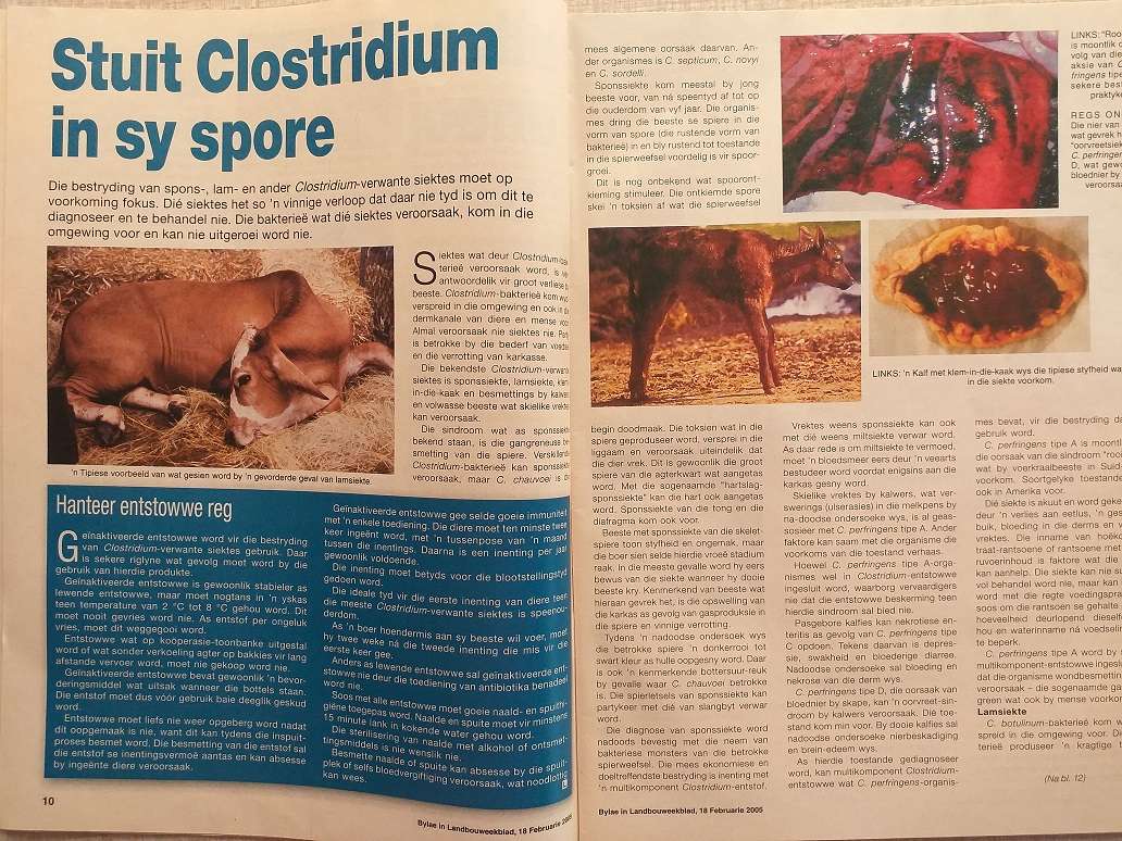 Landbou Weekblad bylaag oor Veesiektes (18 Febr 2005)
