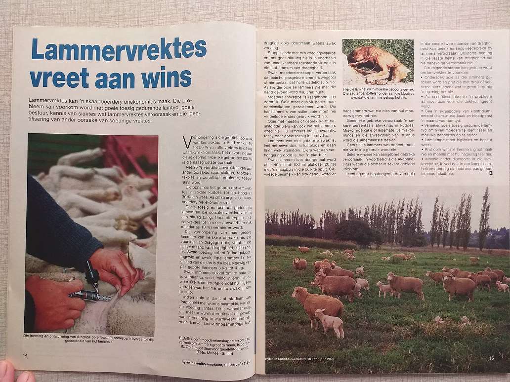 Landbou Weekblad bylaag oor Veesiektes (18 Febr 2005)