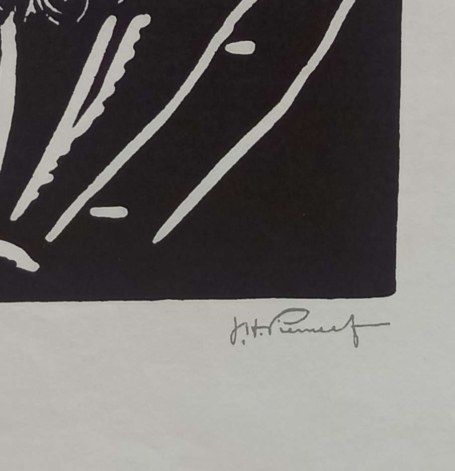 Linosniee afdruk van President Paul Kruger ZAR deur Jacob Hendrik Pierneef