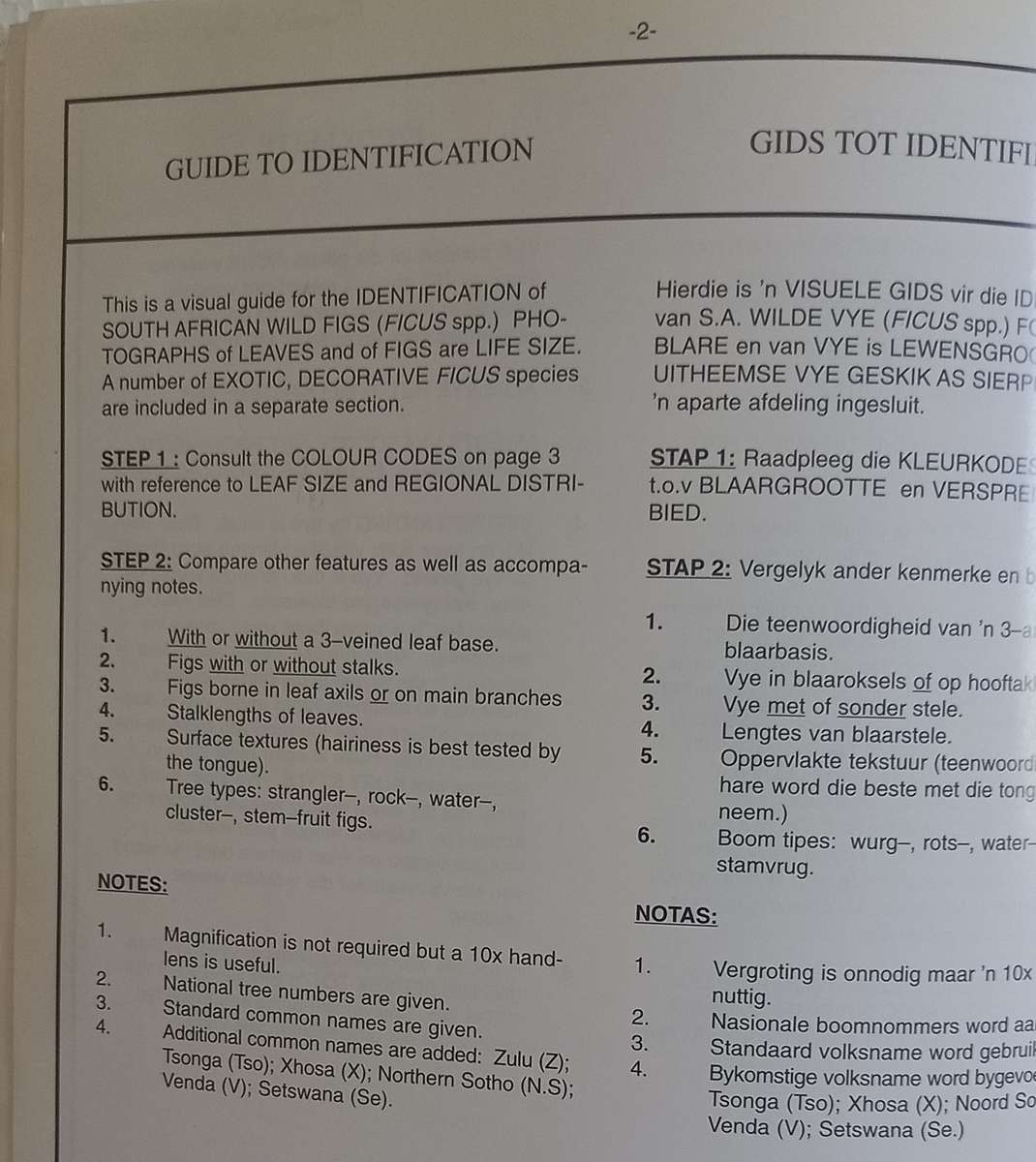 SA Ficus Identifikasiegids Identification Guide (Marthinus Steyn) SA Acacia Identifikasiegids