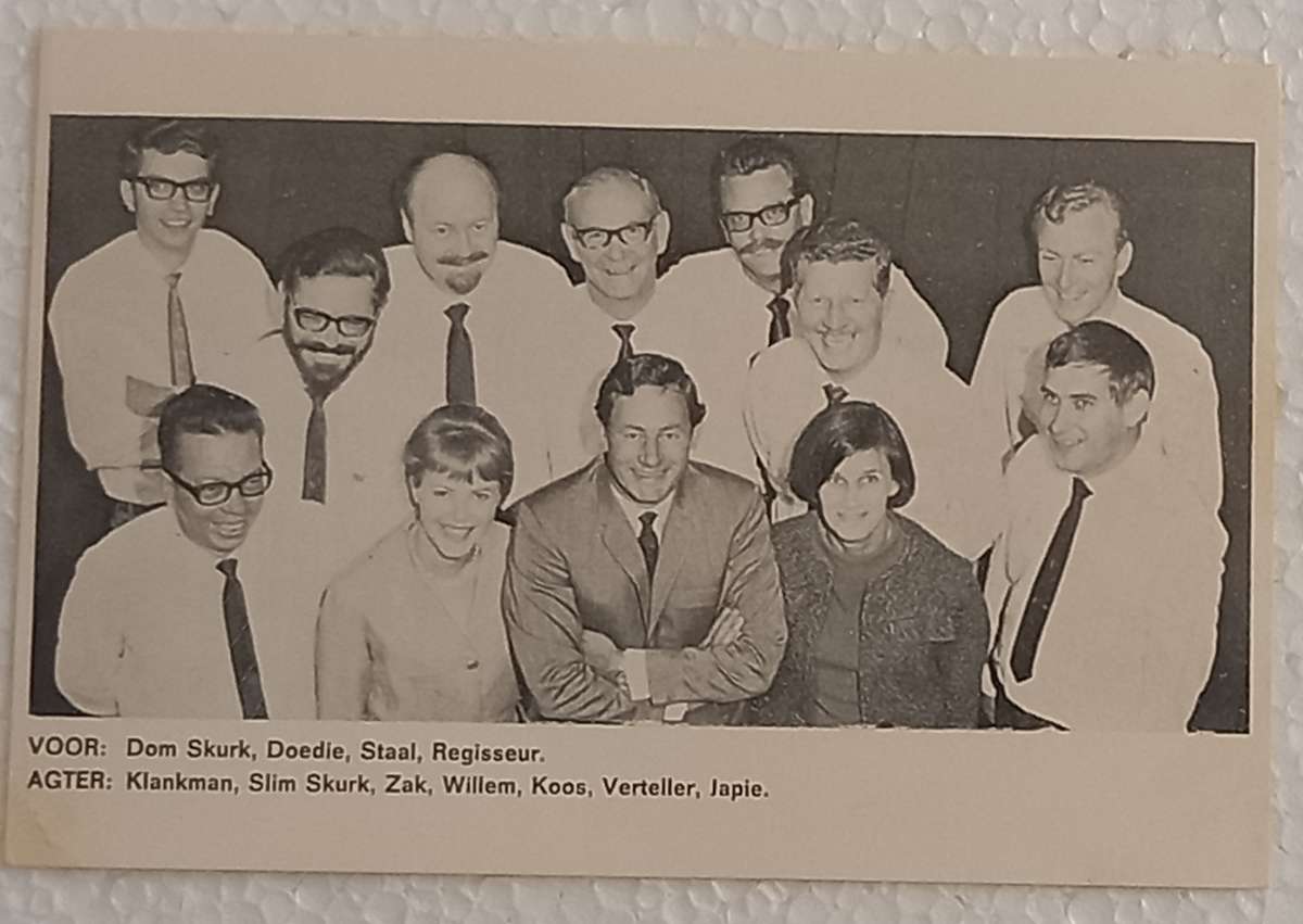 Staal Burger - groete poskaart met akteurlys, ens