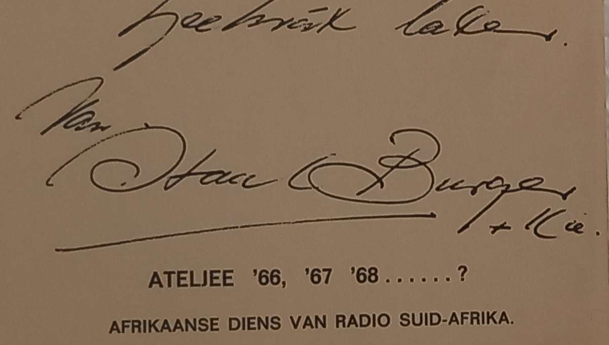 Staal Burger - groete poskaart met akteurlys, ens