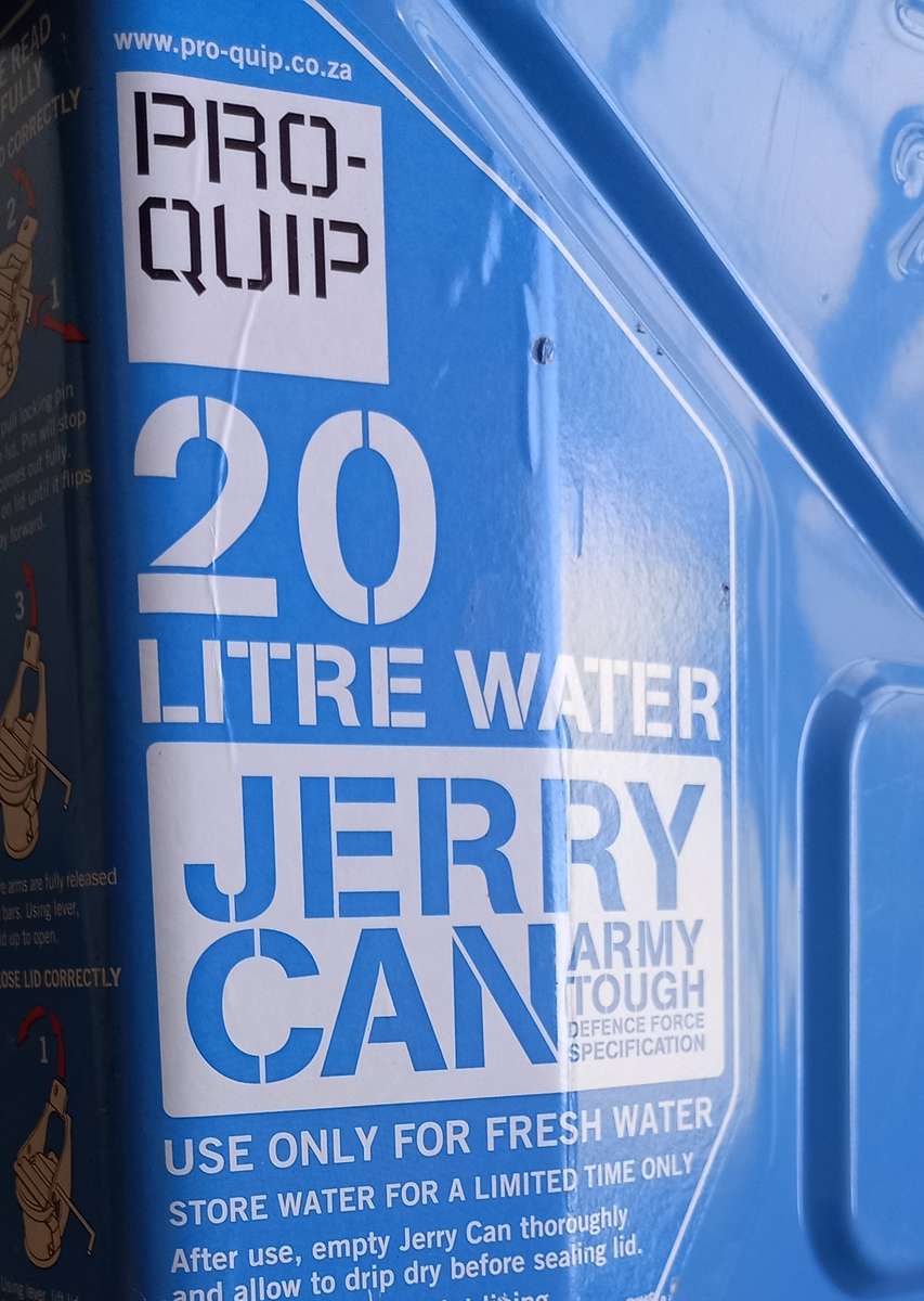 20 L Blue metal water jerry can as used by NATO forces (Pro  Quip)