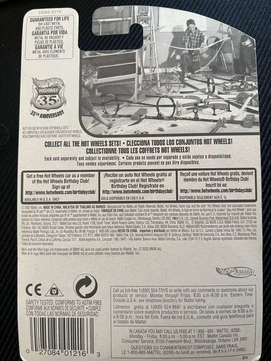 Hot wheels Mini Cooper.  Hot wheel issue.  Long card import