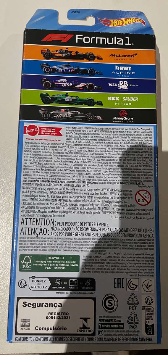 Hot wheels formula one F1 5 pack