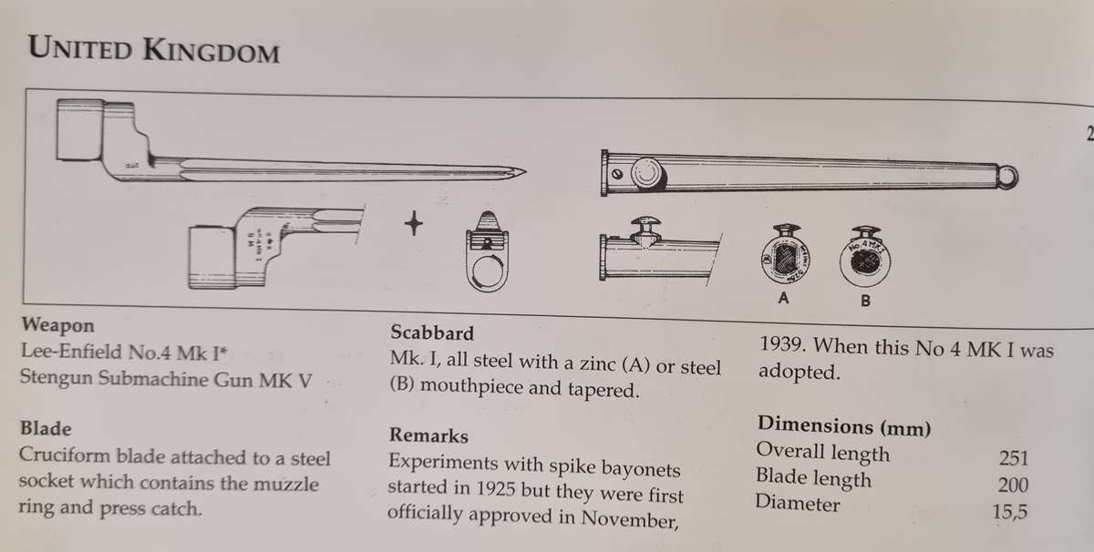 NO4 MK1 CRUCIFORM SPIKE BAYONET
