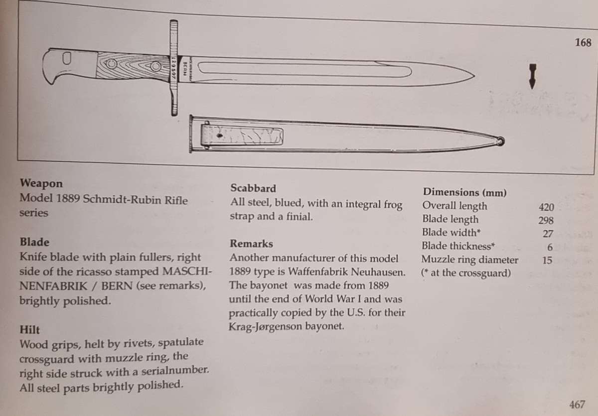 SWISS MODEL 1889 BAYONET