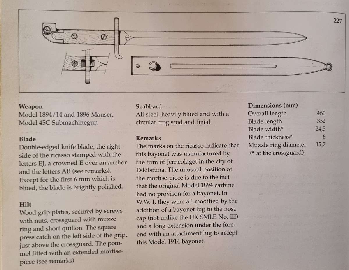 SWEDISH M1914 BAYONET